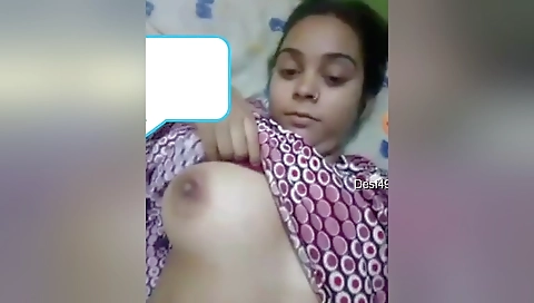 Today Exclusive- Cute Desi Girl Showing Her Boobs On Video Call