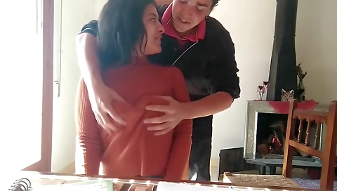 Horny Tutor Fucks Sexy Brunette student 18+ Hard