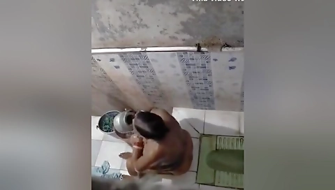 Mature Aunty Bathing Capture By