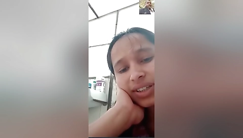 Hot Desi Girl Shows Her Boobs And Bathing To Lover On Video Call 5