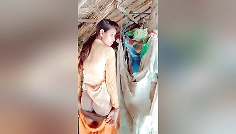 Exclusive- Cute Desi Village Girl Showing Her Pussy And Ass