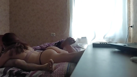 My Boyfriend Puts His Big Dick In My Mouth On The Bed Like