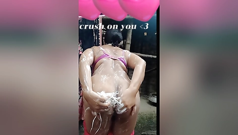 Hot Sexy Indian Girl Is Bathing In The Bathroom And Showing Her Cute Nude Body And Boos. Shower Scene Of A Erotic Horny