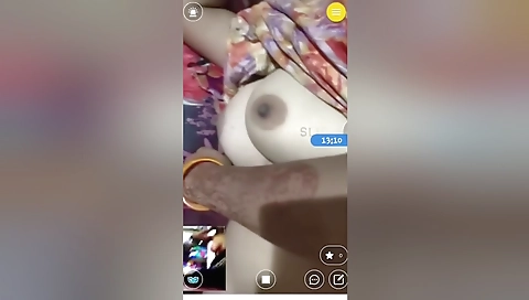 Today Exclusive- Hubby Shows Wife Big Boobs On Live Show